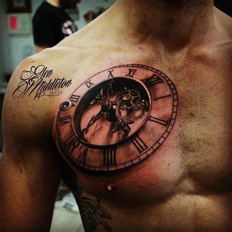 Clock Tattoo Design Chest Marcie Pollard