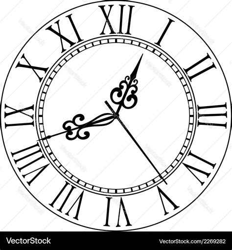 Clock With Roman Numerals Royalty Free Vector Image