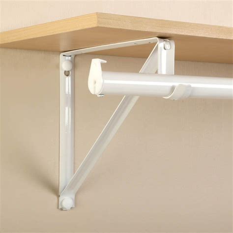 Closet Pro 10 In X 3 4 In White Shelf And Rod Bracket Rp 0045 Wt At