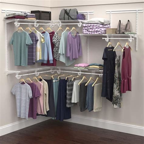 Closetmaid Shelftrack 12 In D X 72 In W X 84 In H White Wire Adjustable Walk In Closet Kit