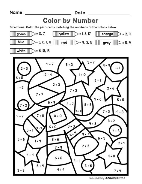 Color By Number Activity Sheets