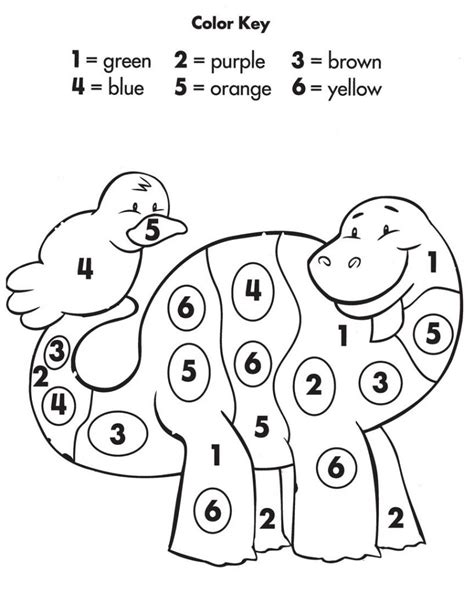 Color By Number Printable Kindergarten