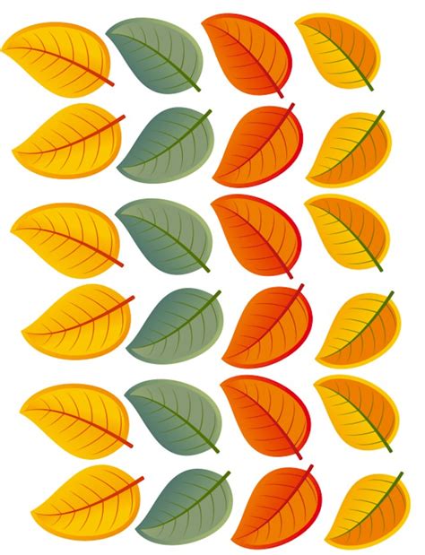 5 Free Colorful Leaves Printable Designs