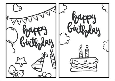 5 Free Printable Coloring Birthday Cards