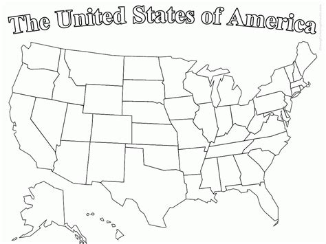 Coloring Page United States Map Coloring Home