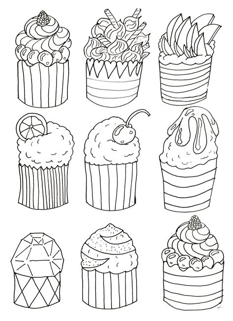 5 Free Cupcake Coloring Pages to Print