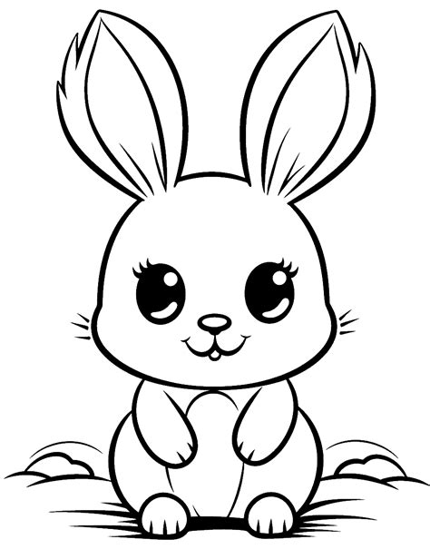 Coloring Pages Cute Printable Rabbit Coloring Page