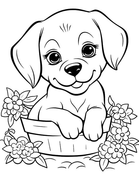 Coloring Pages For Children With Cute Animals Dogs Dogs Coloring Pages Etsy Uk