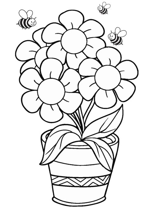 5 Free Printable Flower Coloring Pages