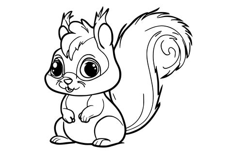 Coloring Pages Squirrel Animal Place