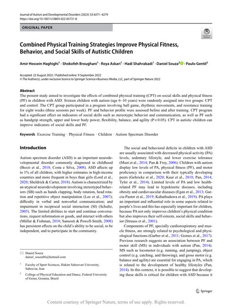 Combined Physical Training Strategies Improve Physical Fitness Behavior And Social Skills Of