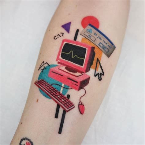 Computer Tattoo Located On The Inner Forearm