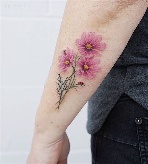 7 Cosmic Cosmos Flower Tattoo Designs to Inspire