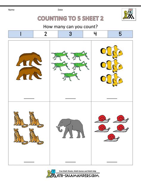 Counting Worksheet For Preschool