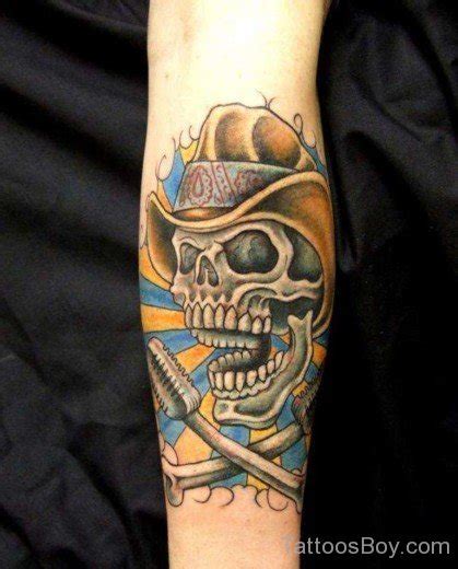 Crawling Cowboy Skull Tattoo Design Tattoos Designs