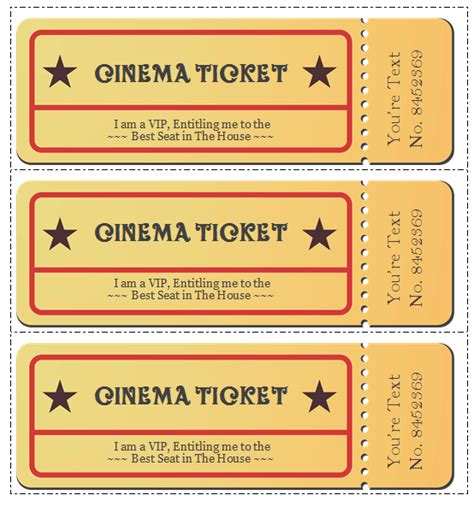 Create Your Own Tickets Template Free Of 6 Movie Ticket Templates To Design Customized Tickets