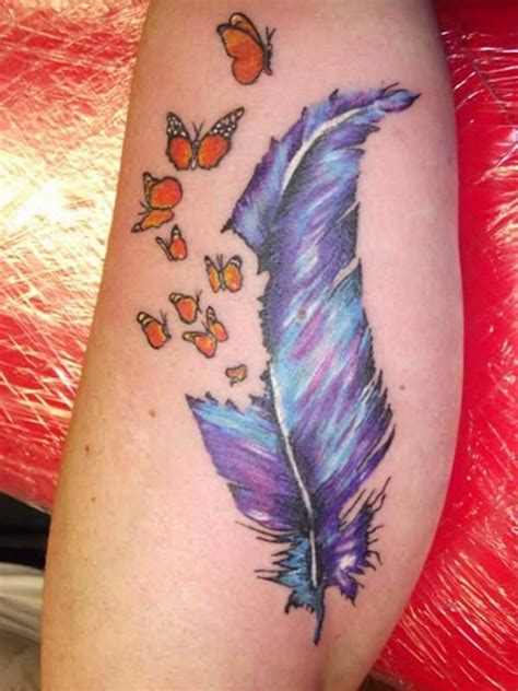 Creating Feather And Butterfly Tattoo For A Fun And Playful Twist