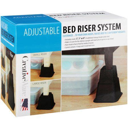 Creativeware Adjustable Bed Riser System In Black Walmart Com Bed