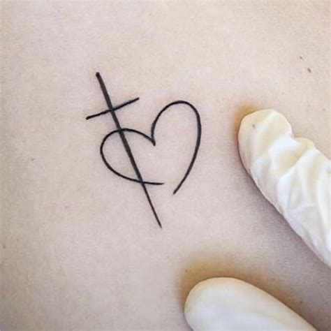 Cross And Heart Tattoo On Ribcage