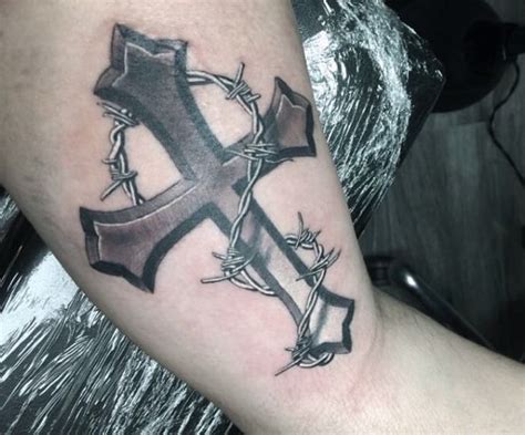 Cross Tattoo Designs For Men In Addition Barbed Wire Necklace Tattoo