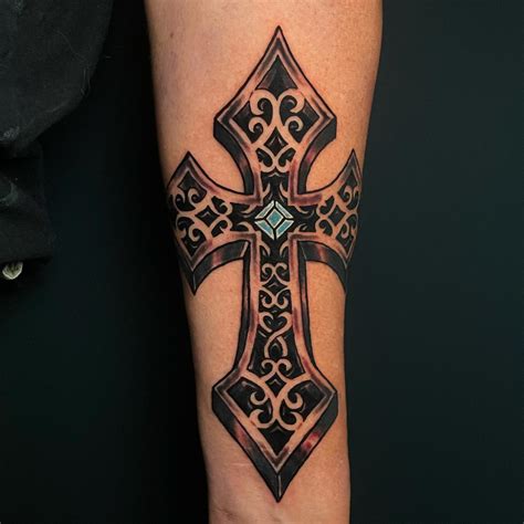 Cross Tattoo Inside Arm