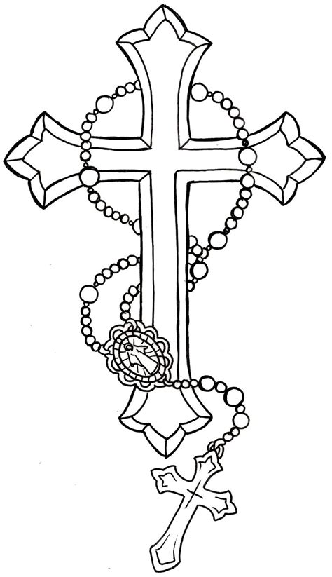 Cross With Rosary Tattoo By Metacharis On Deviantart