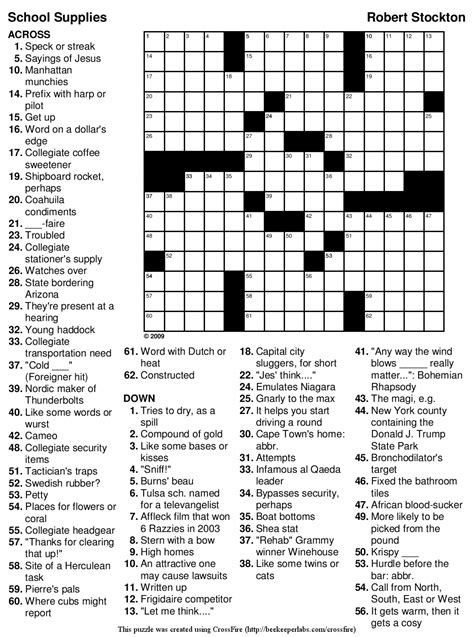 Crossword Puzzles Printable Medium