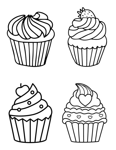 Free Cupcake Coloring Printables for Kids