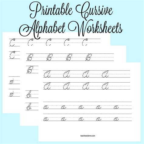 Cursive Alphabet Free Printable Alphabetworksheetsfree Com