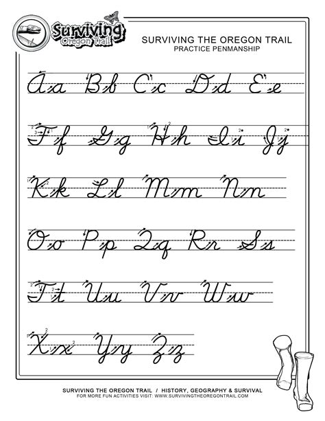 Cursive Alphabet Worksheets Free Pdf Printables A Z