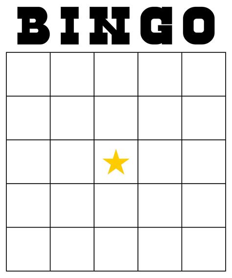 Custom Bingo Card Printable Template