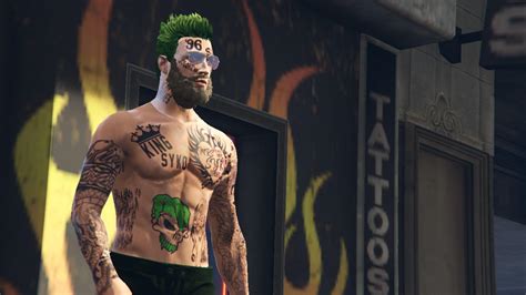 Custom Green Jester Tattoo For Male Mp Char Gta 5 Mods