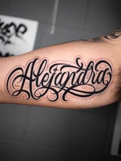 Custom Script Lettering Tattoo Alejandra In 2022 Tattoo Lettering