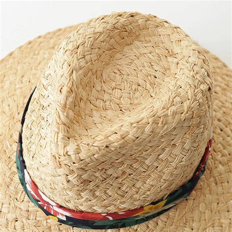 Custom Wide Brim Straw Hats Logo Panama Fedora Hat With Belt Buy