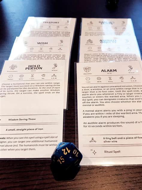 Custom Wizard Spell Cards Dungeons And Dragons Dnd 5E Etsy