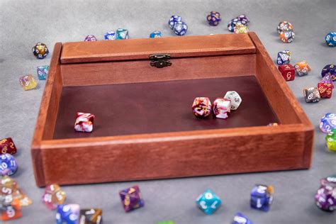 Custom Wooden Dnd Dice Box Tray Rpg Dice Rolling Mat Tabletop Etsy