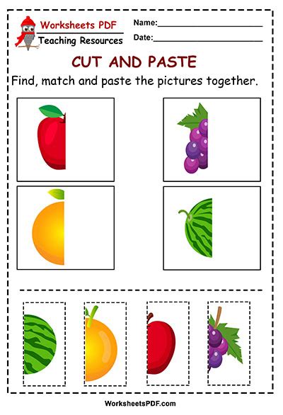 Cut And Paste Worksheet Pdf