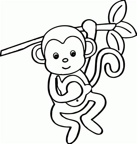 Cute Baby Monkey Coloring Pages Printables Coloring Home