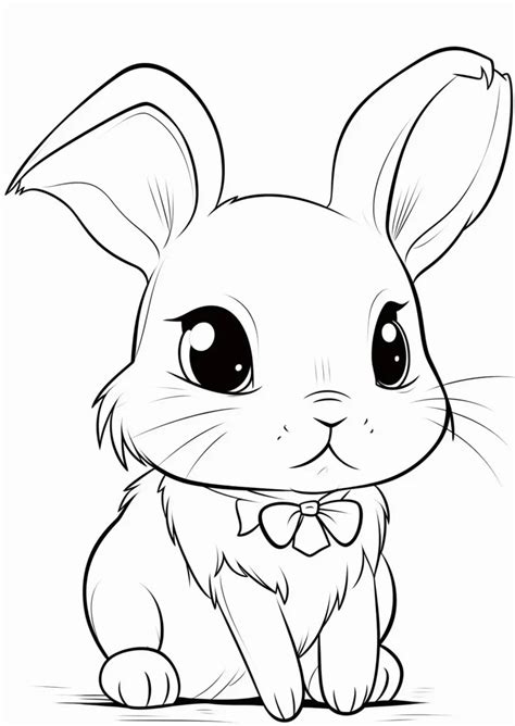 Cute Bunny For Coloring Book Baby Rabbit As Coloring Page For Children