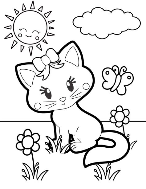 Cute Cat Coloring Pages To Download And Print For Free