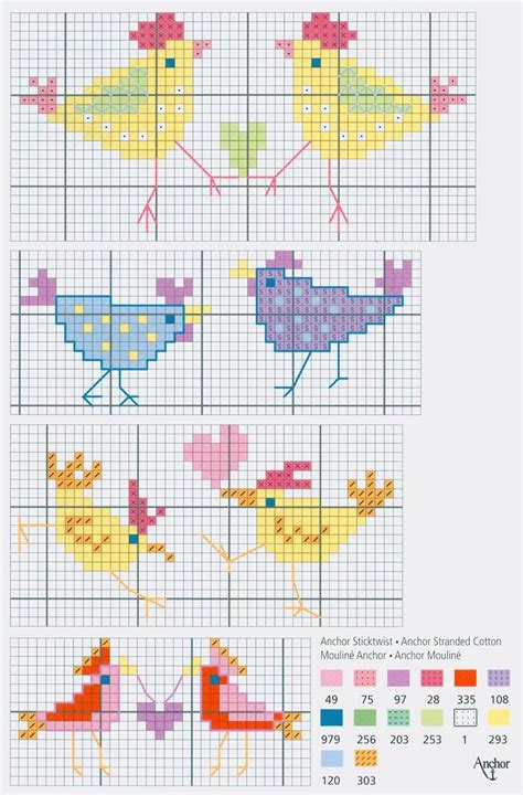 Cute Chicks Free Cross Stitch Pattern From Www Coatscrafts Pl Chicken