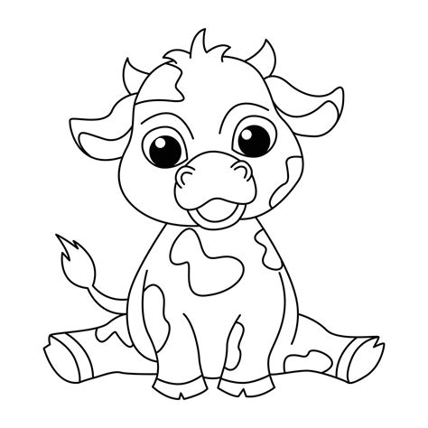 Cute Cow Coloring Sheet For Kids