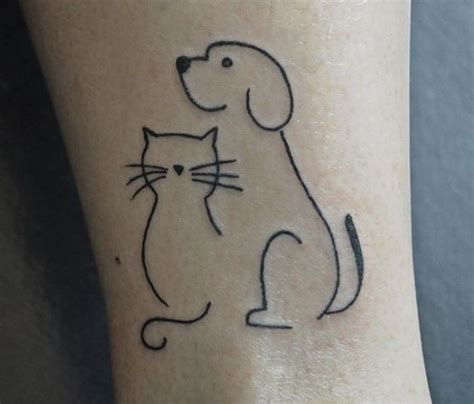 7 Cute Dog and Cat Tattoo Design Ideas