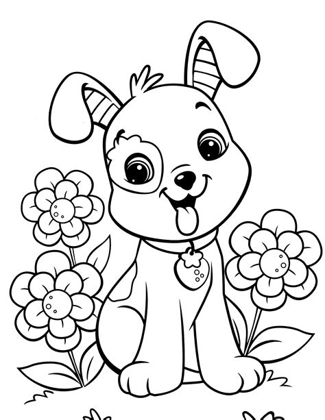 Cute Dog Coloring Pages For Kids