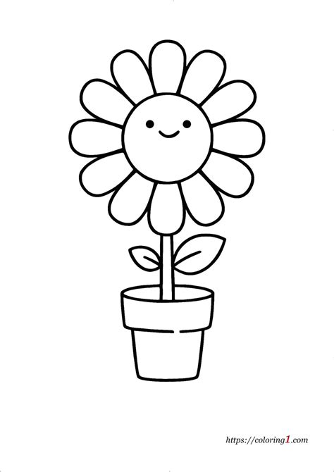 Cute Flower Colouring Pages