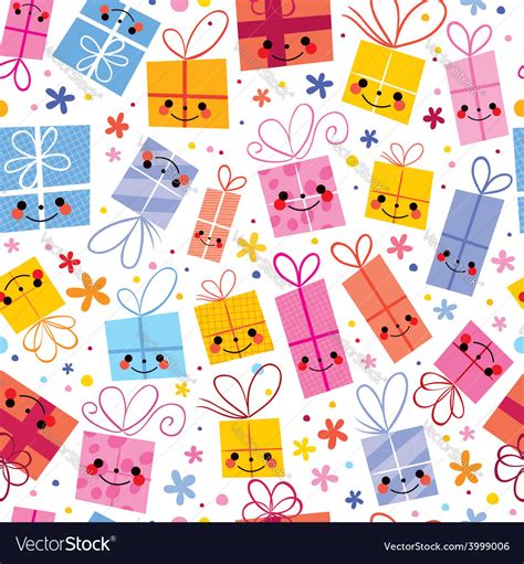 Cute Gifts Wrapping Paper Seamless Pattern Vector Image