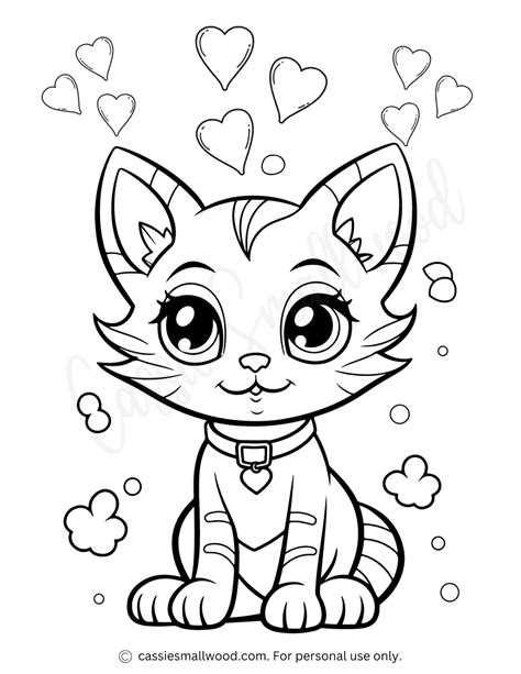 Cute Kitten Coloring Page Printable