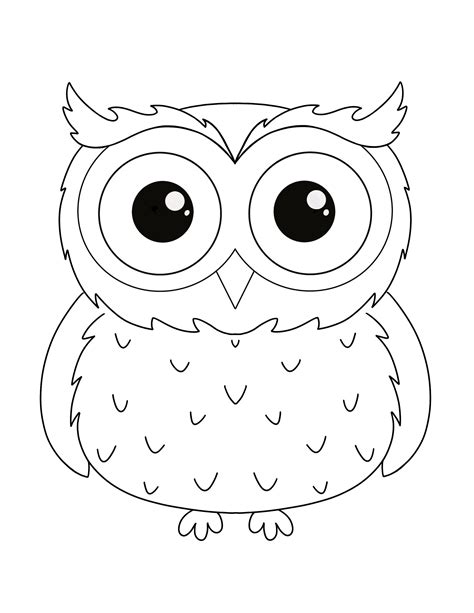 Cute Owl Coloring Page For Kids Digital Download Full Page Etsy