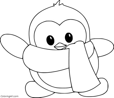 Cute Penguin Coloring Page Free Printable