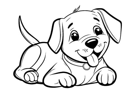 Cute Puppy Dog Illustration Dog Coloring Page For Kids And Adults